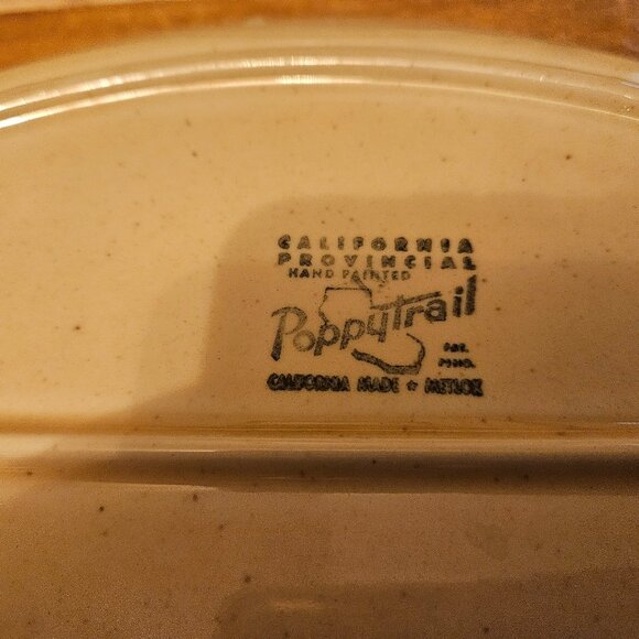 mid century 1950s poppytrail of Californea metlox provincial rooster platter - Picture 5 of 5